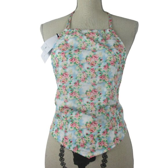 Daisy Street halter neck scarf top in Ditsy floral size Large - Picture 3 of 10